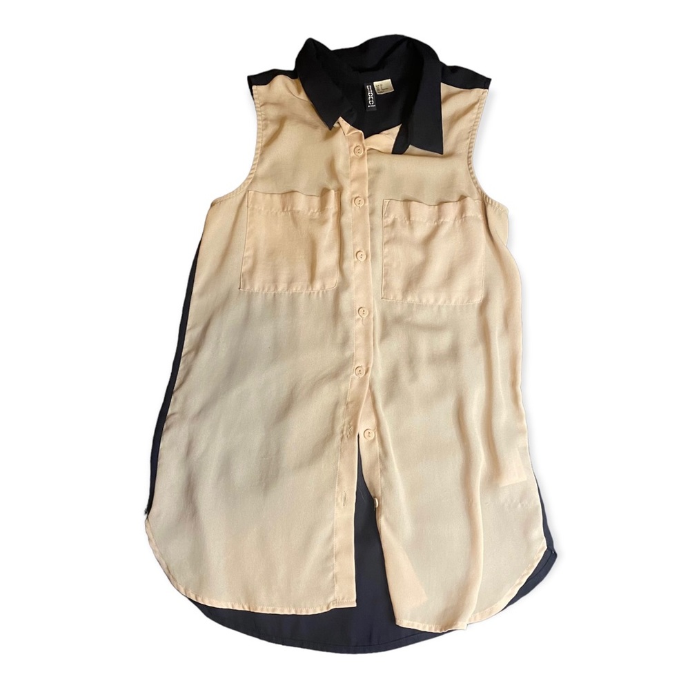 Sleeveless Bi-color Blouse Size 2